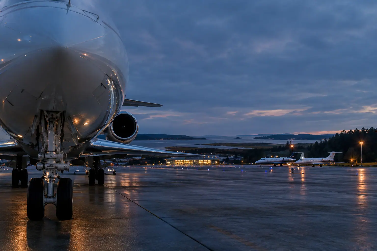 Private jets at Boston Logan International Airport