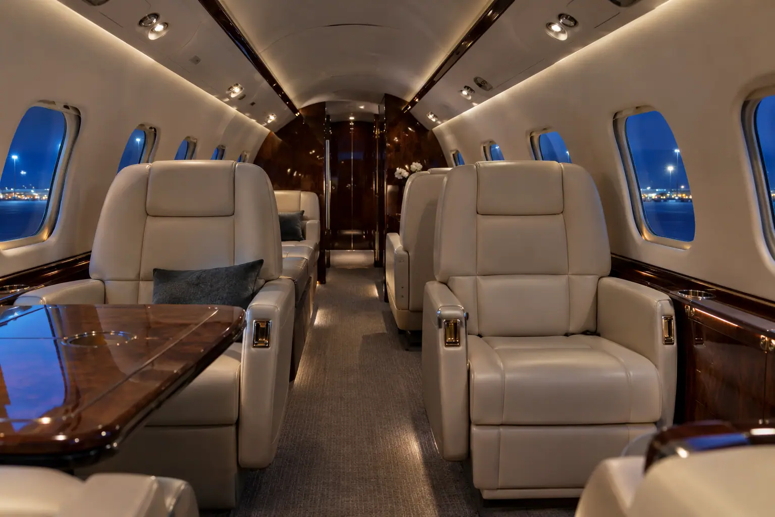Private jet cabin